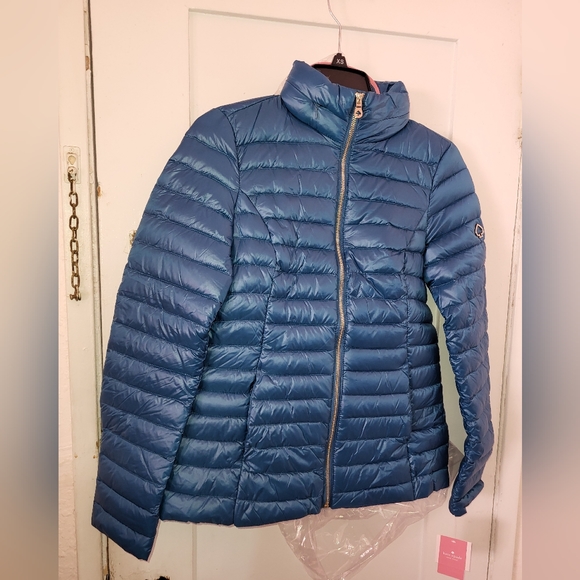 NWT KATE SPADE Packable Down Jacket size XS Peacock Blue - Picture 4 of 14